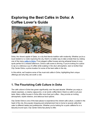 cafes in doha
