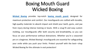 Boxing Mouth Guard - Wicked Boxing