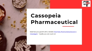 Third Party Pharma Manufacturer in Chandigarh