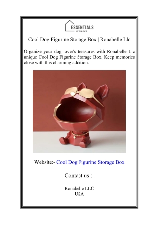 Cool Dog Figurine Storage Box  Ronabelle Llc