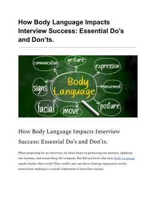 Mastering Body Language in Interview