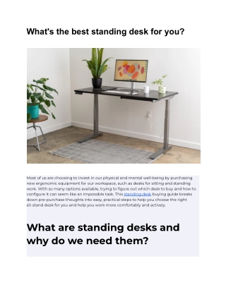 What's the best standing desk for you