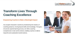 Coach Masters Academy