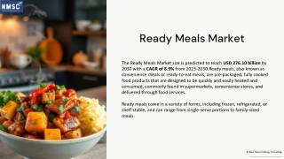 Ready Meals Market Growth and Future Analysis