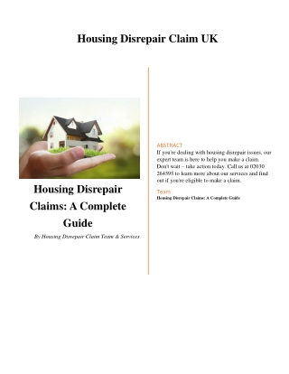 Housing Disrepair Claim A Complete Guide