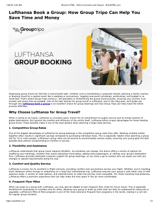 Lufthansa Book a Group: How Group Tripo Can Help You Save Time and Money