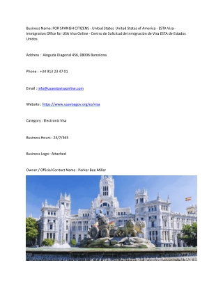 FOR SPANISH CITIZENS - United States  United States of America - ESTA Visa - Imm