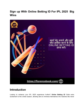 Sign up With Online Betting ID For IPL 2025  Big Wins