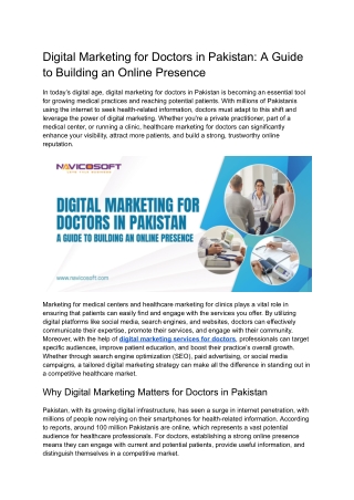Digital Marketing for Doctors in Pakistan_ A Guide to Building an Online Presence