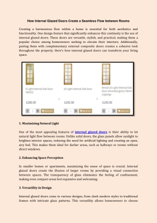 How Internal Glazed Doors Create a Seamless Flow between Rooms