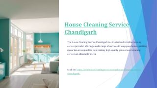 Experience a Spotless Home with the Best House Cleaning Service in Chandigarh