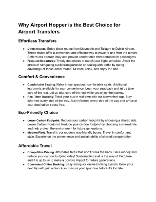 Why Airport Hopper is the Best Choice for Airport Transfers