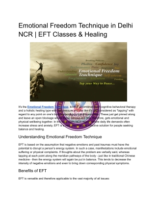Emotional Freedom Technique in Delhi NCR