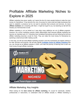 Profitable Affiliate Marketing Niches to Explore in 2025