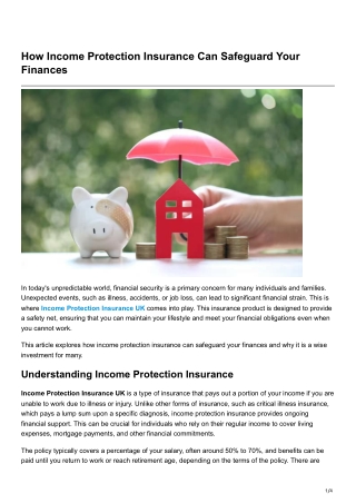 How Income Protection Insurance Can Safeguard Your Finances