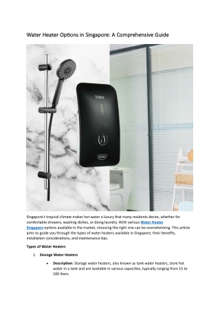 Water Heater Singapore