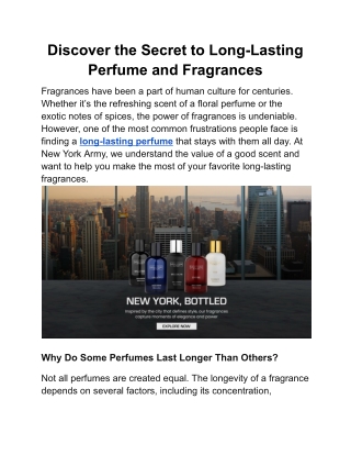 Buy Premium Perfumes Online