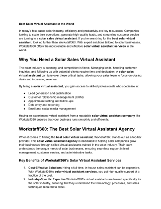 Best Solar Virtual Assistant in the World
