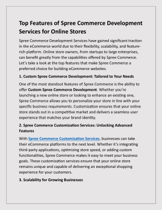 Custom Spree Commerce Development Services for Seamless Shopping