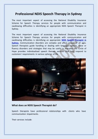 Professional NDIS Speech Therapy in Sydney