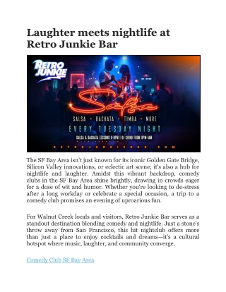 Retro Junkie Bar - Comedy Club SF Bay Area