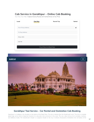 Cab Service In Gorakhpur | Best Taxi Service At 30% Discount