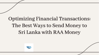 Best Ways to Send Money to Sri Lanka | Secure & Fast Transfers with RAA Money