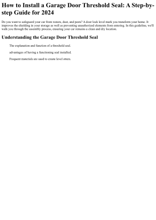 The Worst Advice We've Ever Heard About high-speed garage doors repair