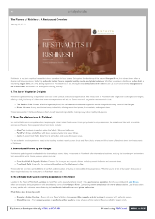 The Flavors of Rishikesh: A Restaurant Overview of Must-Visit Eateries