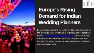 Europe's Rising Demand for Indian Wedding Planners