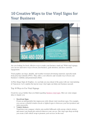 10 Creative Ways to Use Vinyl Signs for Your Business