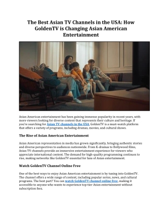 The Best Asian TV Channels in the USA - GoldenTV