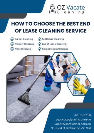 How To Choose The Best End-Of-Lease Cleaning Service