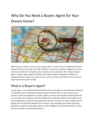 Why Do You Need a Buyers Agent for Your Dream Home