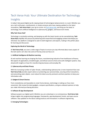 Tech Verse Hub
