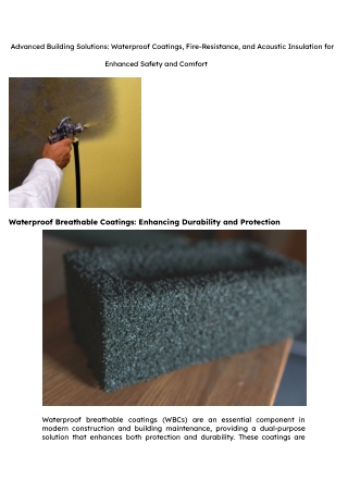 Advanced Building Solutions: Waterproof Coatings, Fire-Resistance, and Acoustic