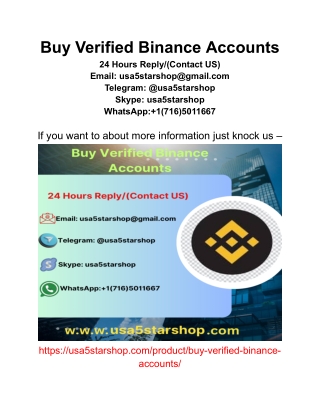 Buy Verified Binance Accounts