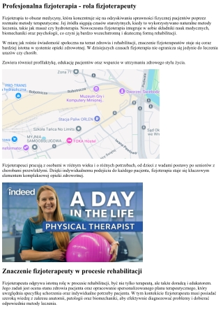 Kod Emocji - Specjalistyczna fizjoterapia - znaczenie fizjoterapeuty