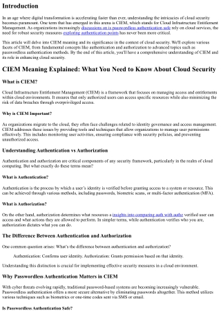 CIEM Meaning Explained: What You Need to Know About Cloud Security