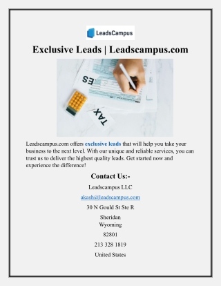 Exclusive Leads Leadscampus.com