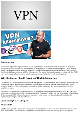 Why Businesses Should Invest in CIEM Solutions Now