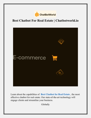 Best Chatbot For Real Estate  Chatbotworld.io