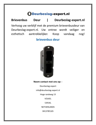 Brievenbus Deur  Deurbeslag-expert.nl