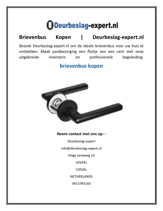 Brievenbus Kopen  Deurbeslag-expert.nl