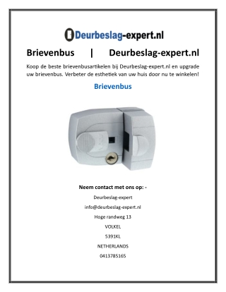 Brievenbus  Deurbeslag-expert.nl