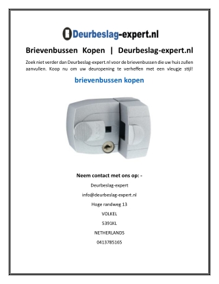 Brievenbussen Kopen  Deurbeslag-expert.nl