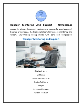 Teenager Mentoring And Support  Urmentor.ae