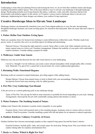**Creative Hardscape Ideas to Elevate Your Landscape**