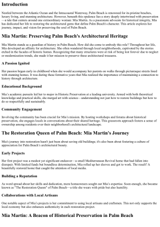 Mia Martin and the Quest to Preserve the Soul of Palm Beach