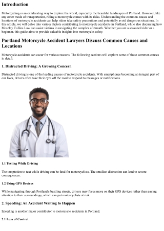 Portland Motorcycle Accident Lawyers Discuss Common Causes and Locations
